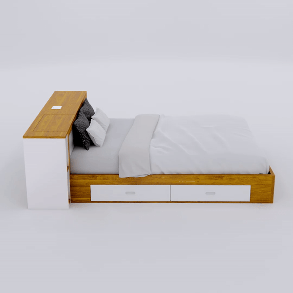 tempat tidur dengan laci